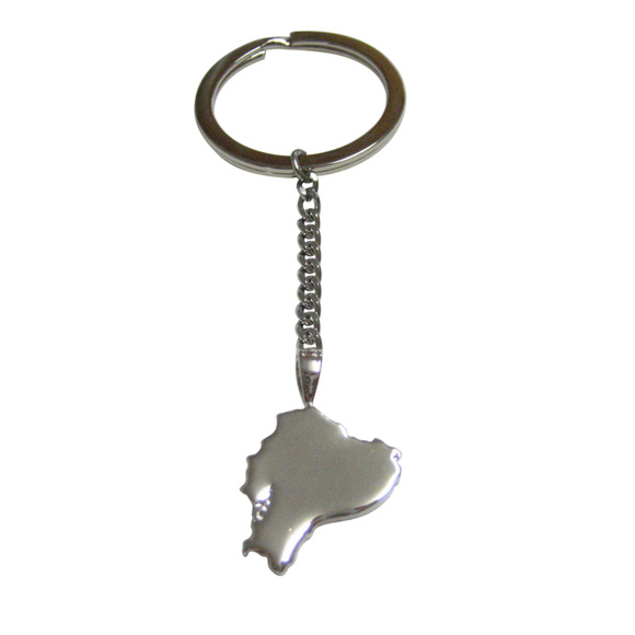 Ecuador Map Shape Pendant Keychain - Picture 1 of 2